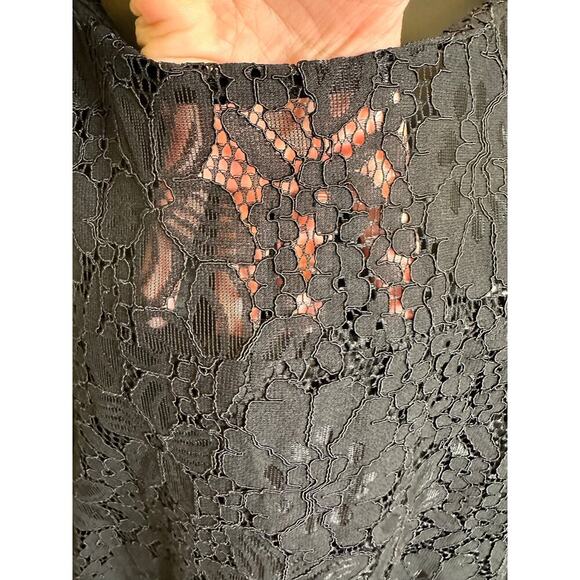 NWT Loft Plus Black Lace Backless Midi Dress 22 Witchy Whimsigoth Fairy Floral - Picture 5 of 10